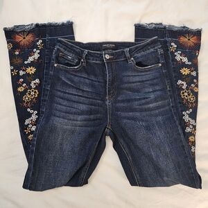 Ashley Mason Dark Wash Floral Embroidered Women’s Jeans Size 13/31